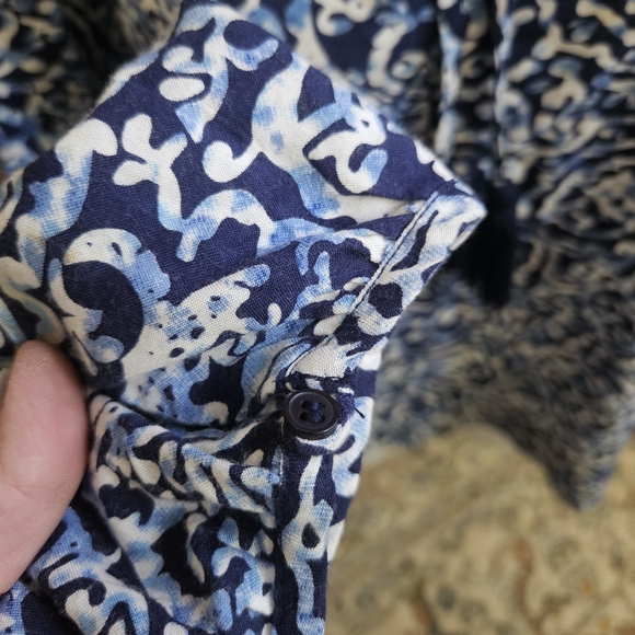 Passport Navy and White Patterned Blouse - Picture 3 of 11